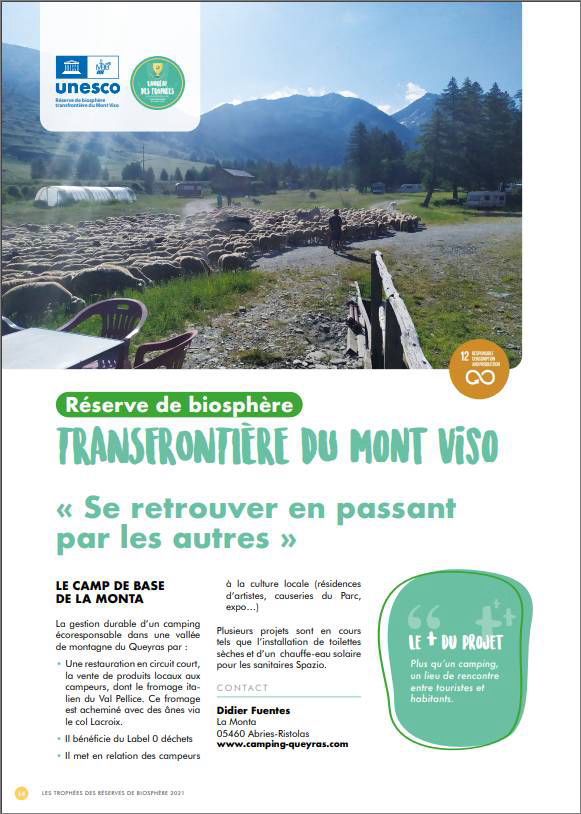 Camping du Chardonnet-La Monta prix UNESCO 2021